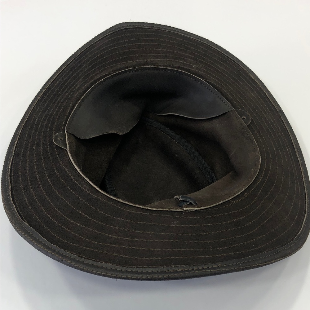 🤠Brown Genuine Leather Trilby / Fedora / Rancher Hat – Size M - Picture 9 of 16